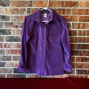 Sag Harbor Women’s Purple Long Sleeve Button Up Shirt Size:8